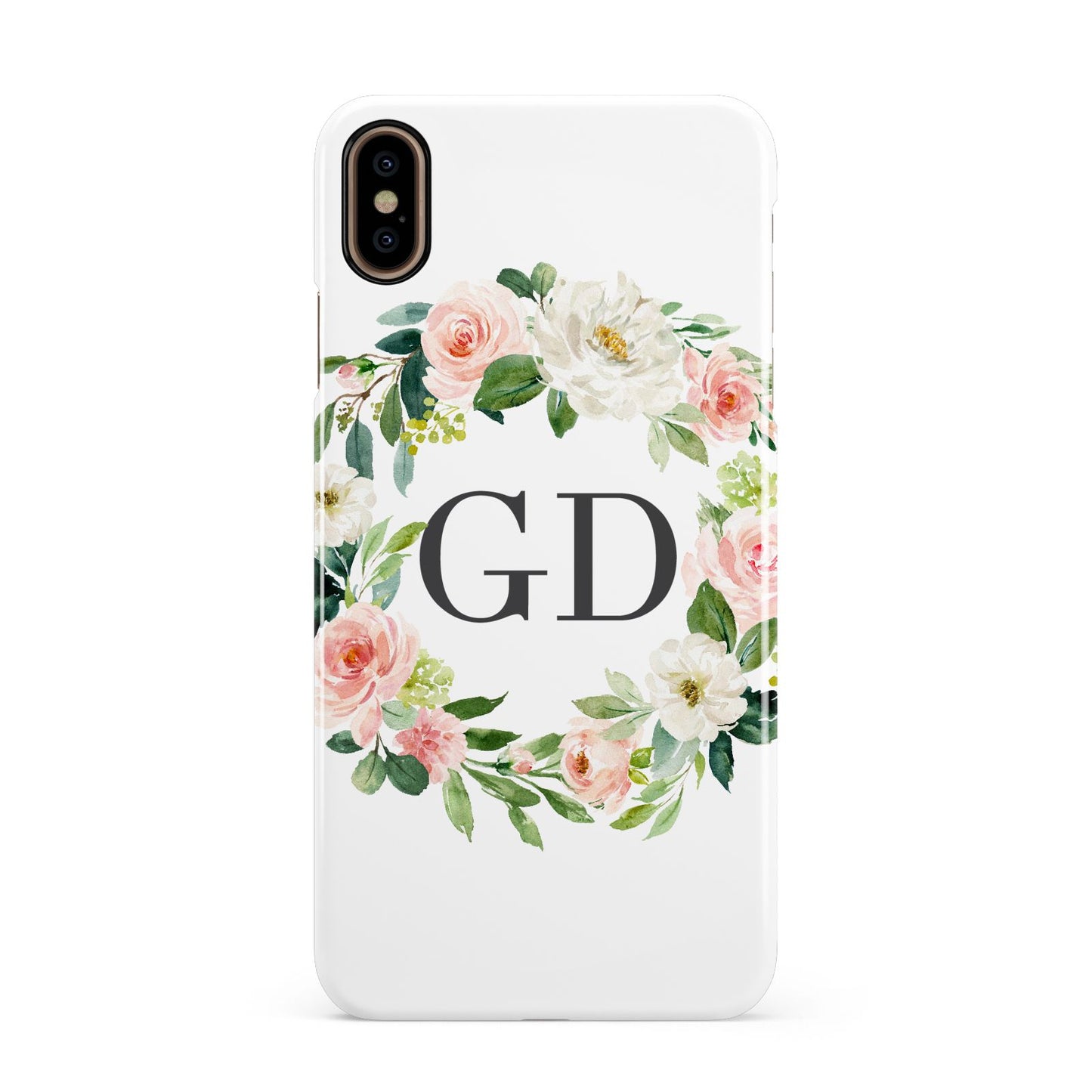 Personalised floral wreath Apple iPhone Xs Max 3D Snap Case