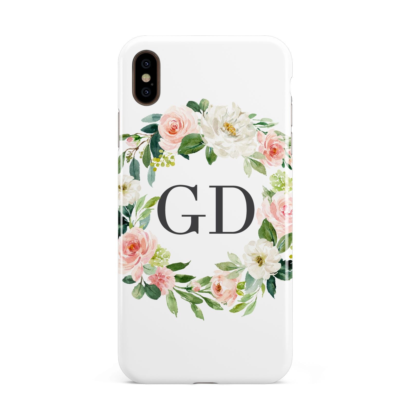 Personalised floral wreath Apple iPhone Xs Max 3D Tough Case