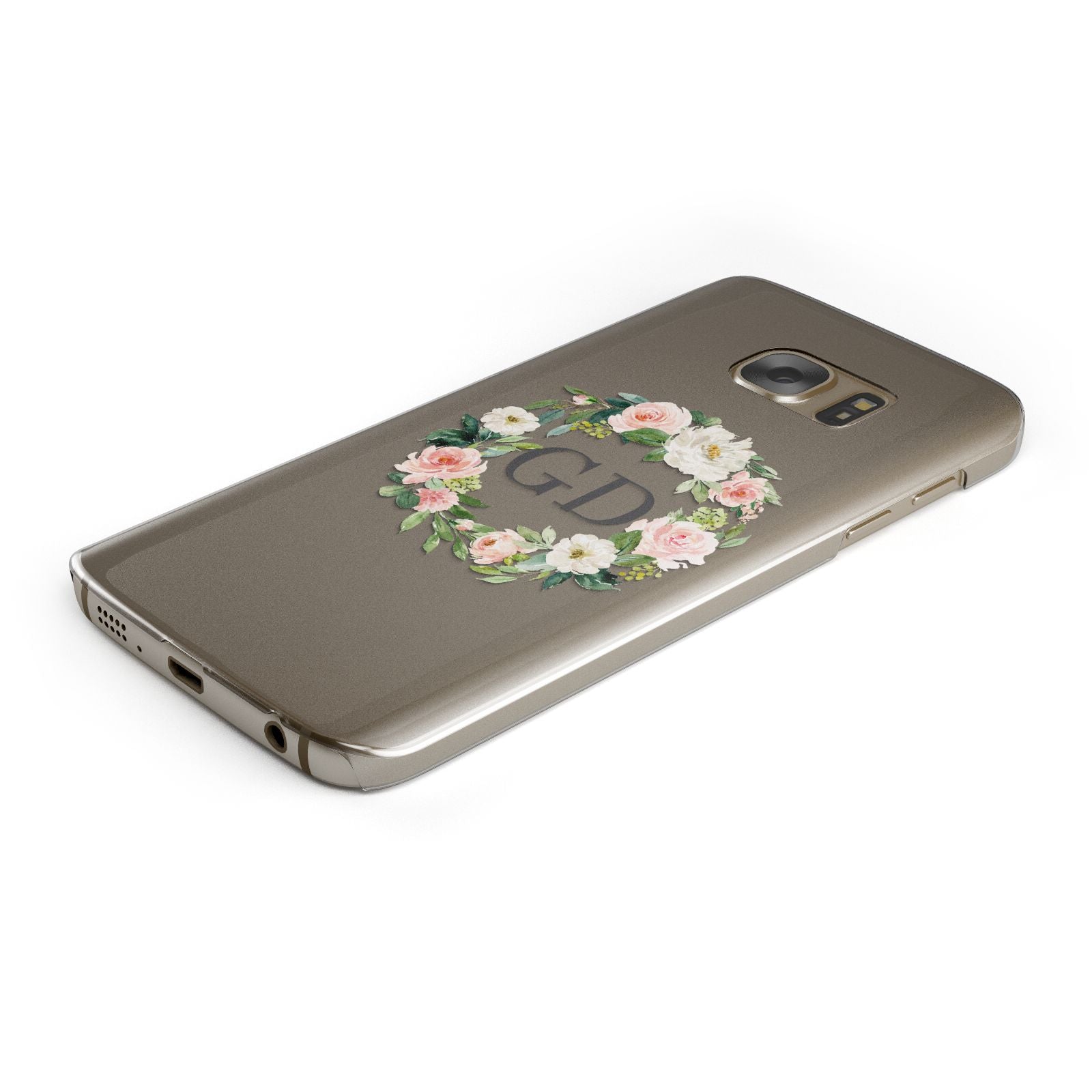 Personalised floral wreath Samsung Galaxy Case Bottom Cutout