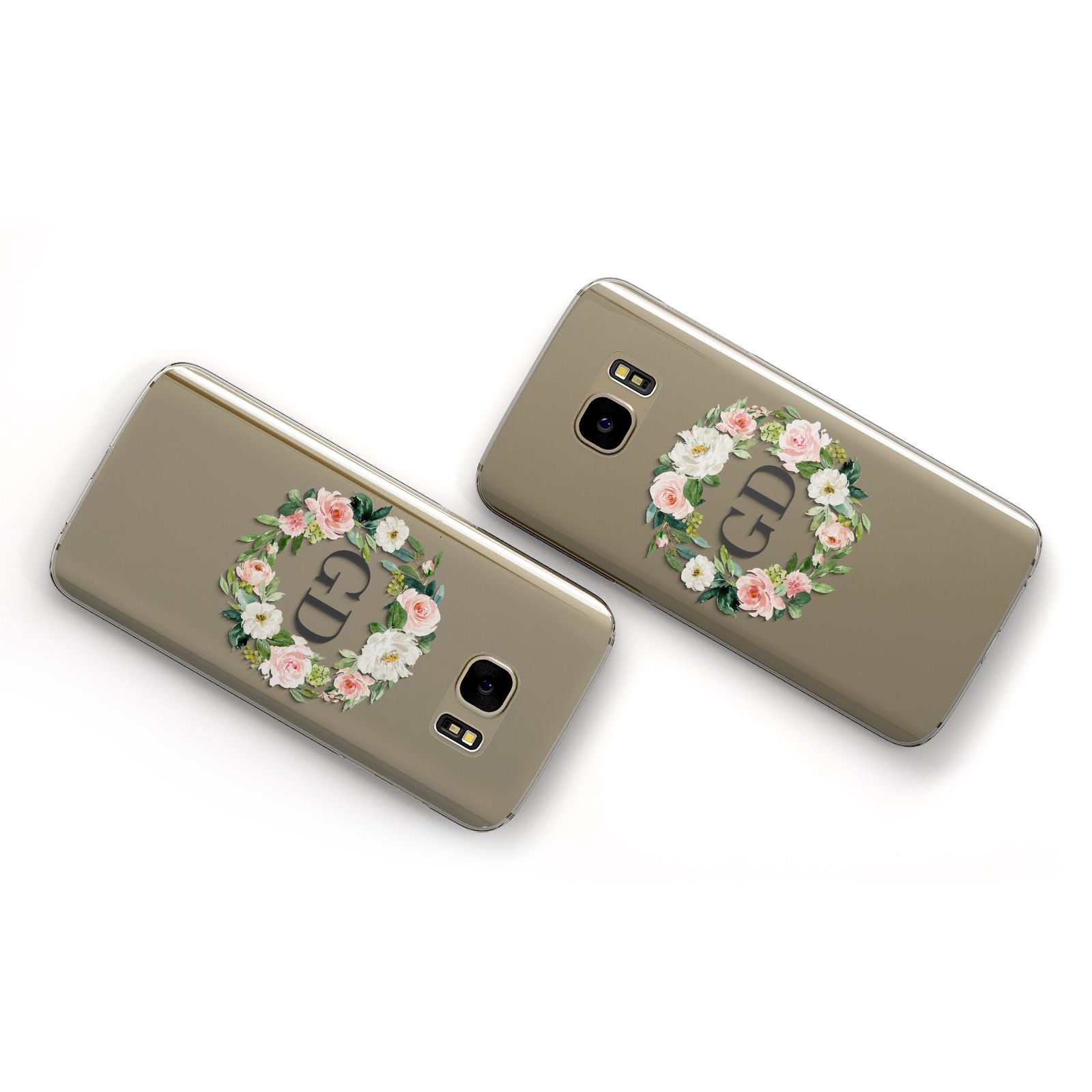 Personalised floral wreath Samsung Galaxy Case Flat Overview
