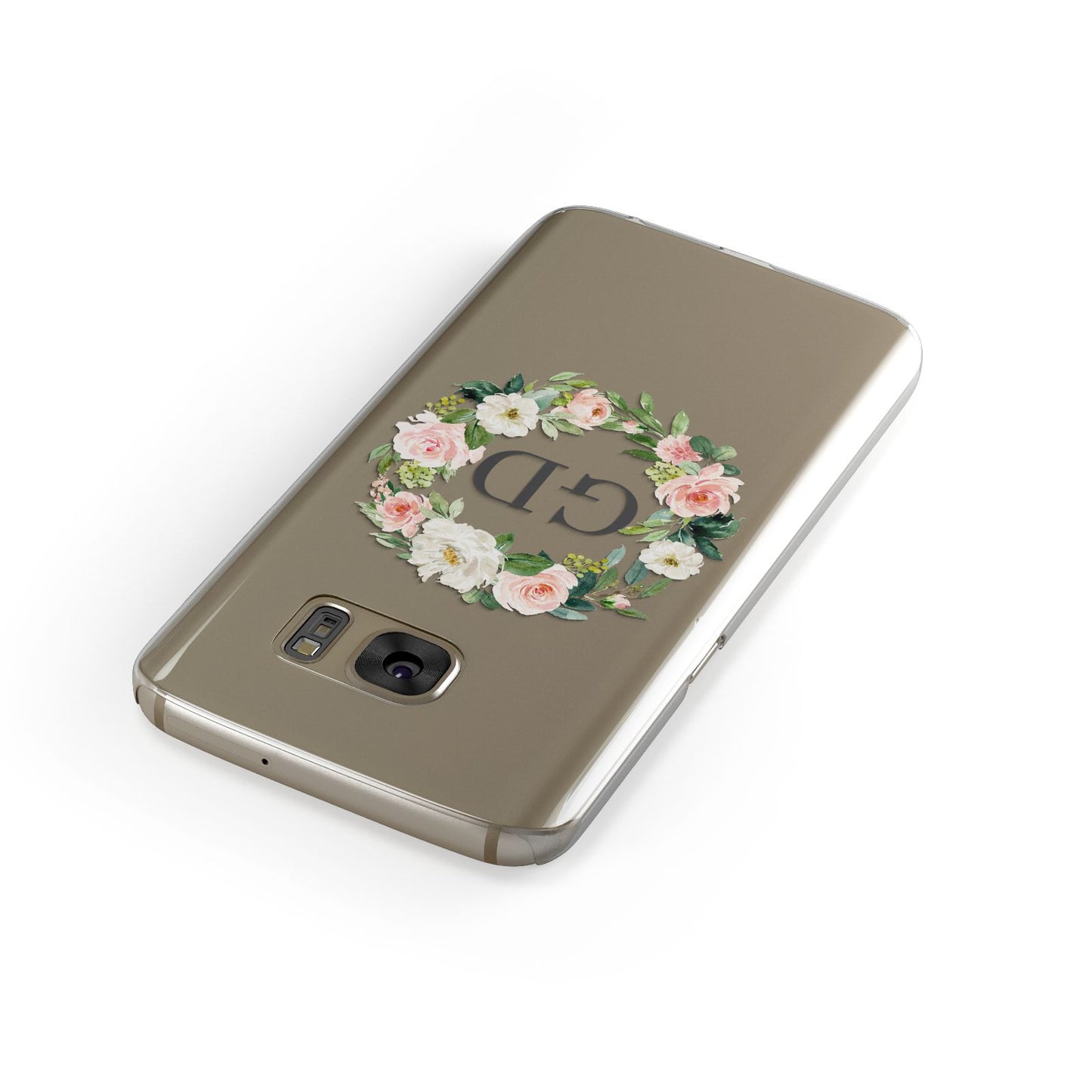 Personalised floral wreath Samsung Galaxy Case Front Close Up