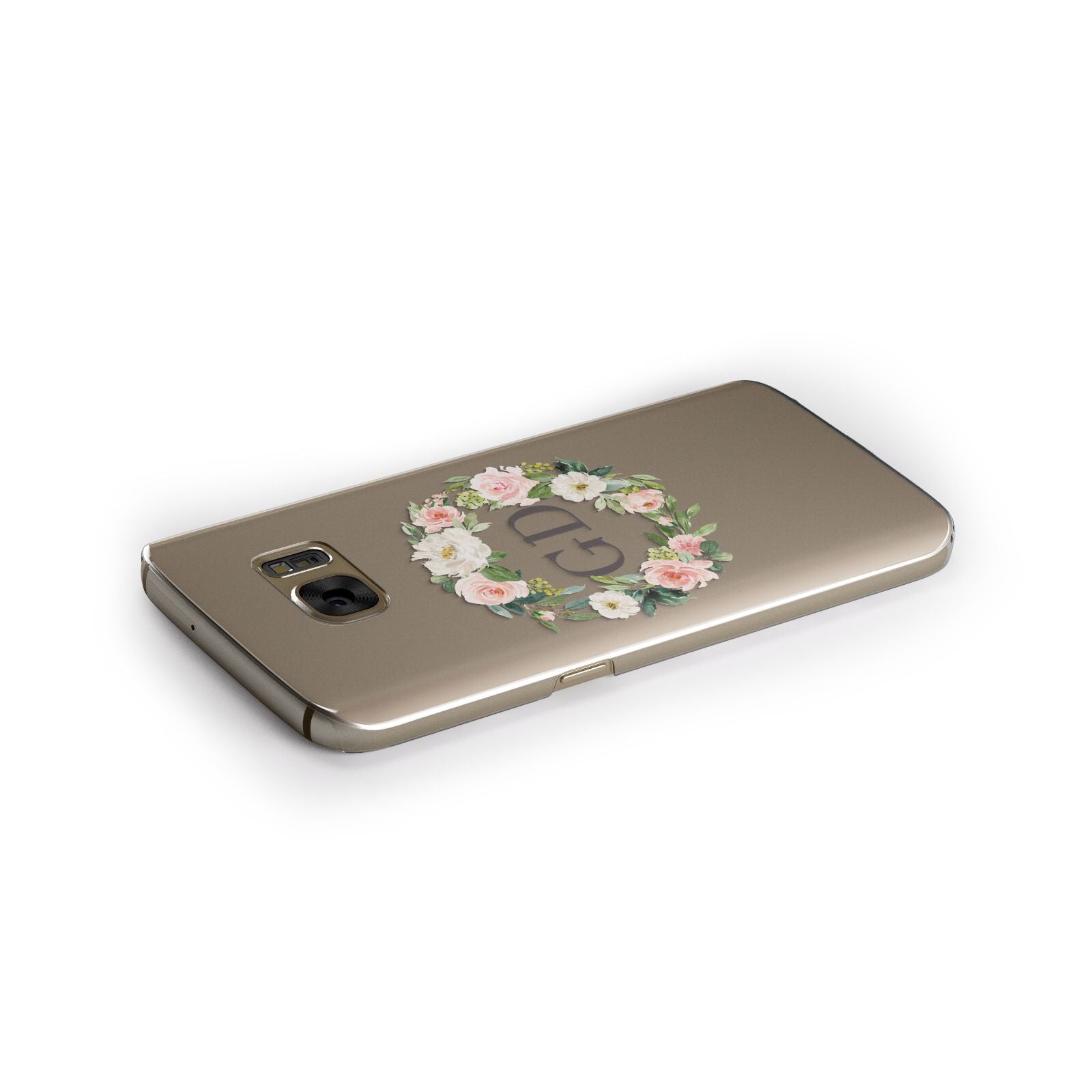 Personalised floral wreath Samsung Galaxy Case Side Close Up