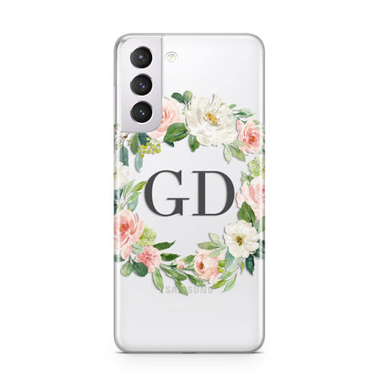 Personalised floral wreath Samsung S21 Case