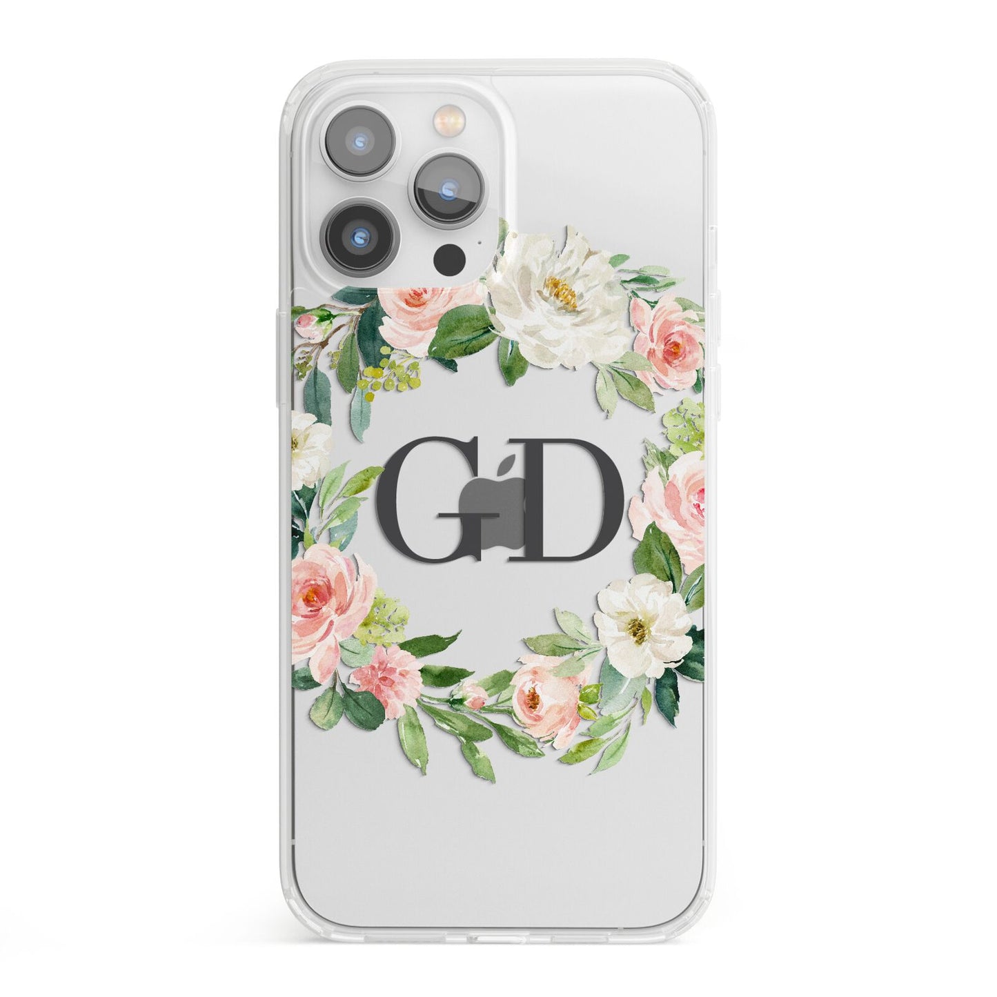 Personalised floral wreath iPhone 13 Pro Max Clear Bumper Case