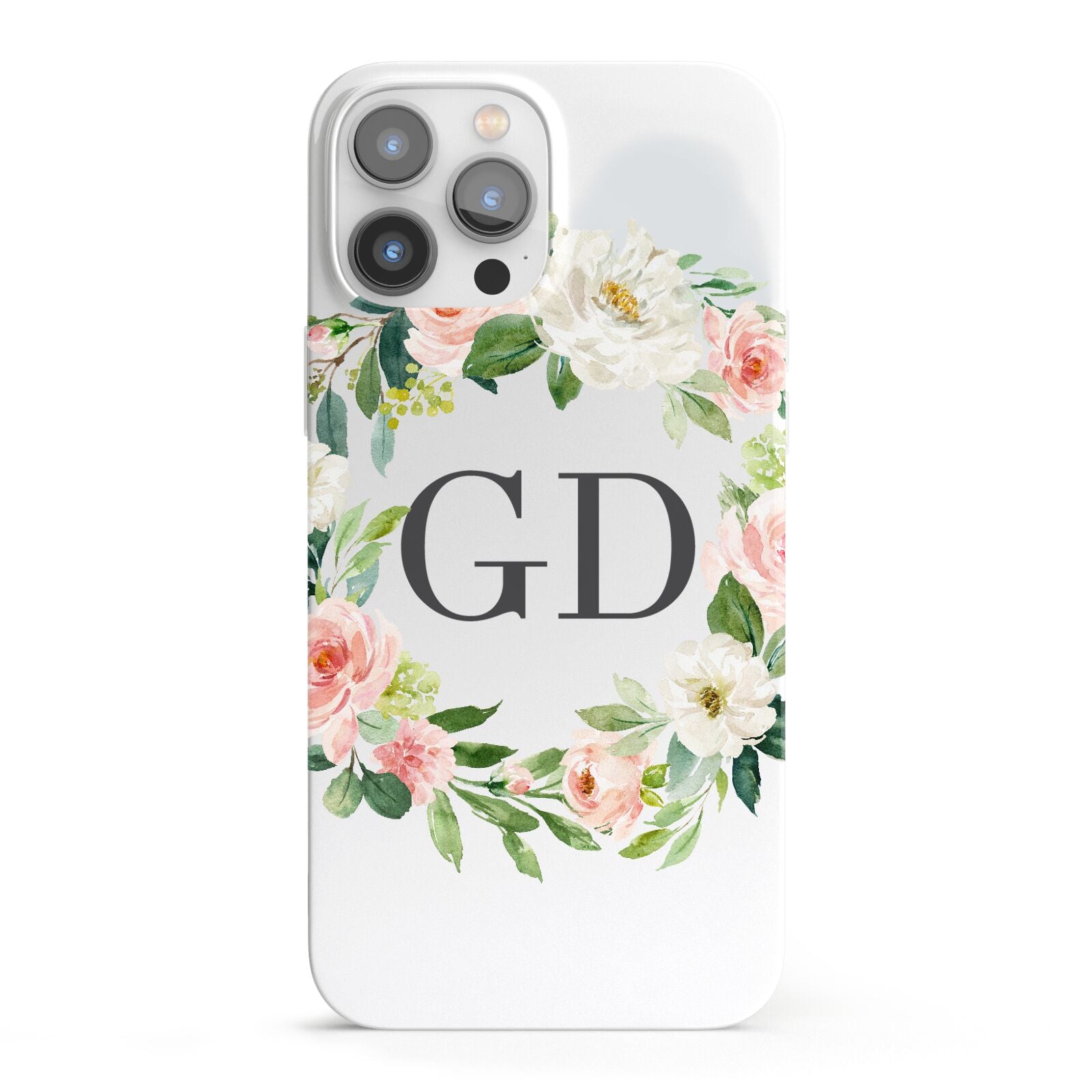 Personalised floral wreath iPhone 13 Pro Max Full Wrap 3D Snap Case
