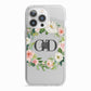 Personalised floral wreath iPhone 13 Pro TPU Impact Case with White Edges