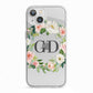 Personalised floral wreath iPhone 13 TPU Impact Case with White Edges