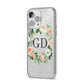 Personalised floral wreath iPhone 14 Pro Max Glitter Tough Case Silver Angled Image