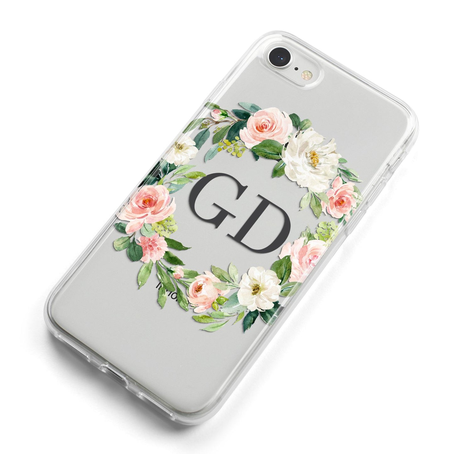 Personalised floral wreath iPhone 8 Bumper Case on Silver iPhone Alternative Image