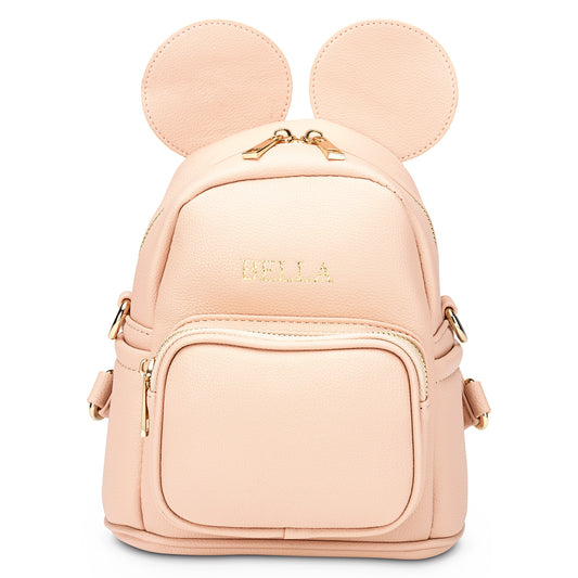 Personalised Childrens Ears Pale Pink Backpack