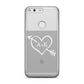 Personalised Couples White Initials Arrow Clear Google Case