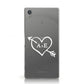 Personalised Couples White Initials Arrow Clear Sony Xperia Case