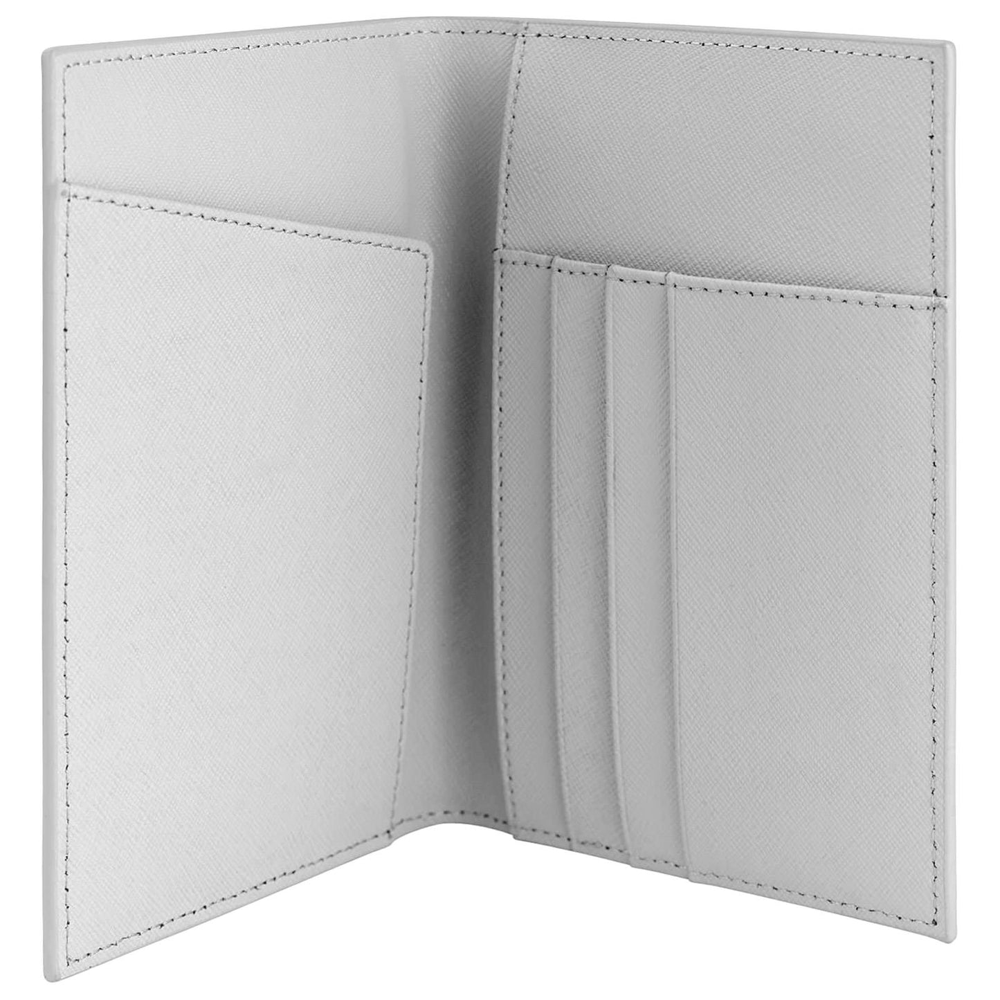 Personalised Grey Saffiano Leather Passport Holder Inside Pockets