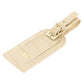 Personalised Ivory Croc Leather Luggage Tag Side Angle