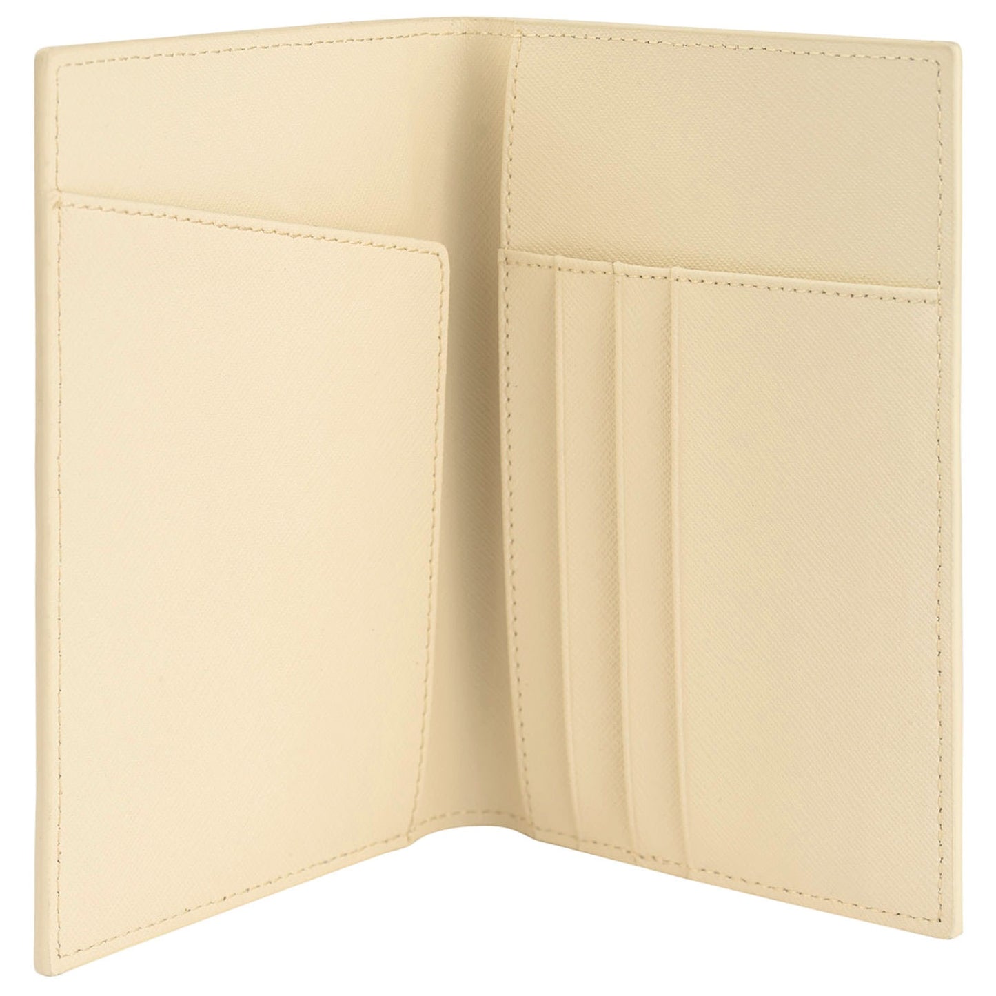 Personalised Ivory Saffiano Leather Passport Holder Inside Pocket