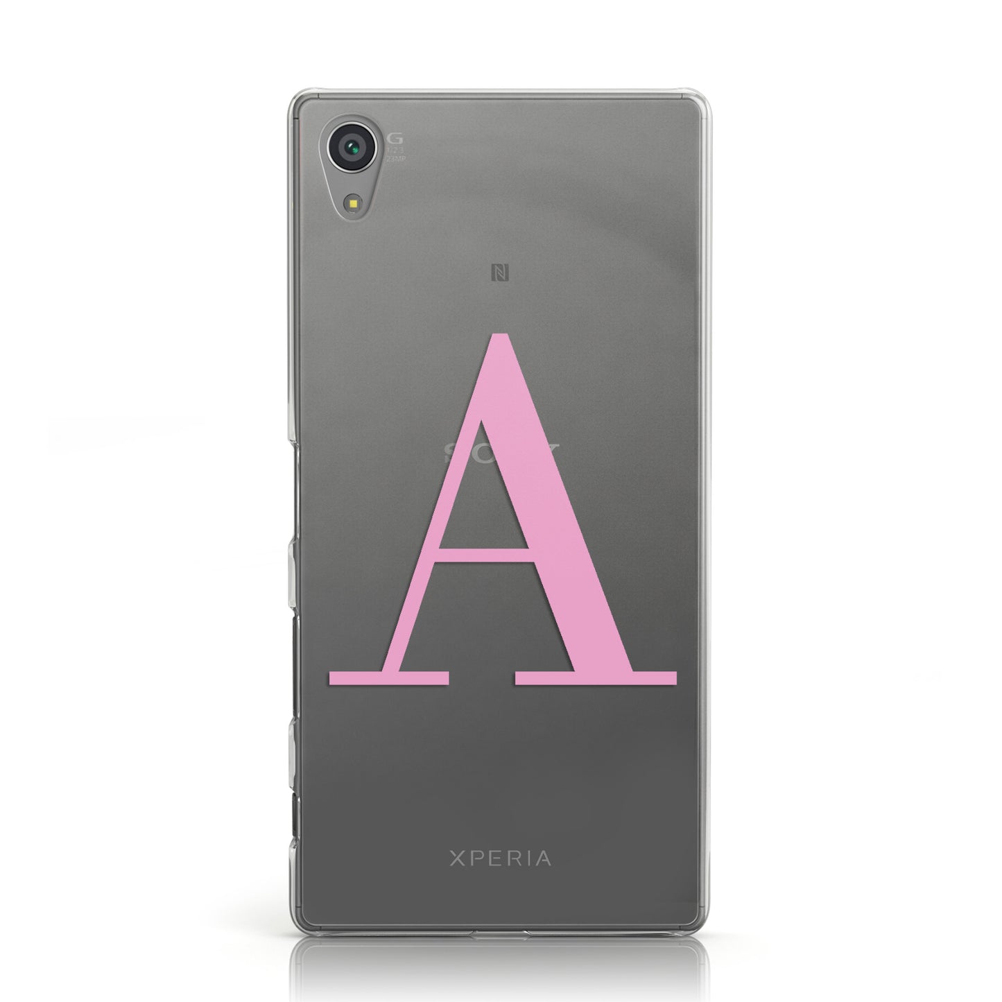 Personalised Pink Big Initial Clear Custom Sony Xperia Case