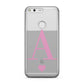 Personalised Pink Big Initial & Heart Clear Google Case