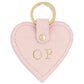 Personalised Pink Croc Leather Heart Key Ring