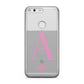 Personalised Pink Initial & Crown Clear Google Case