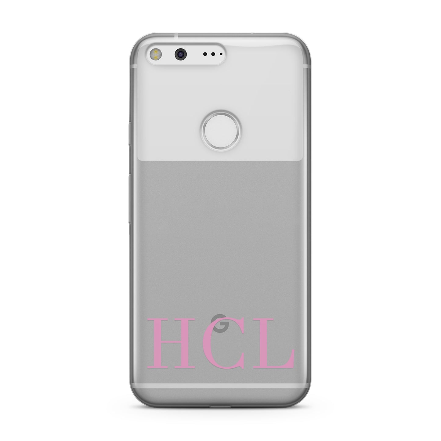 Personalised Pink Initials Clear Customised Google Case