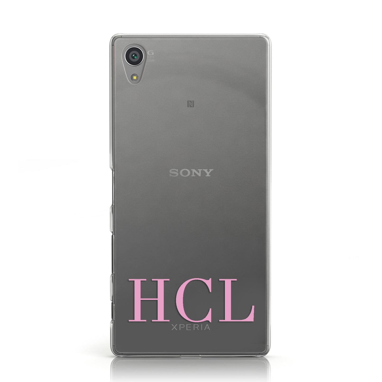 Personalised Pink Initials Clear Customised Sony Xperia Case