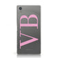 Personalised Pink Initials Customised Clear Sony Xperia Case