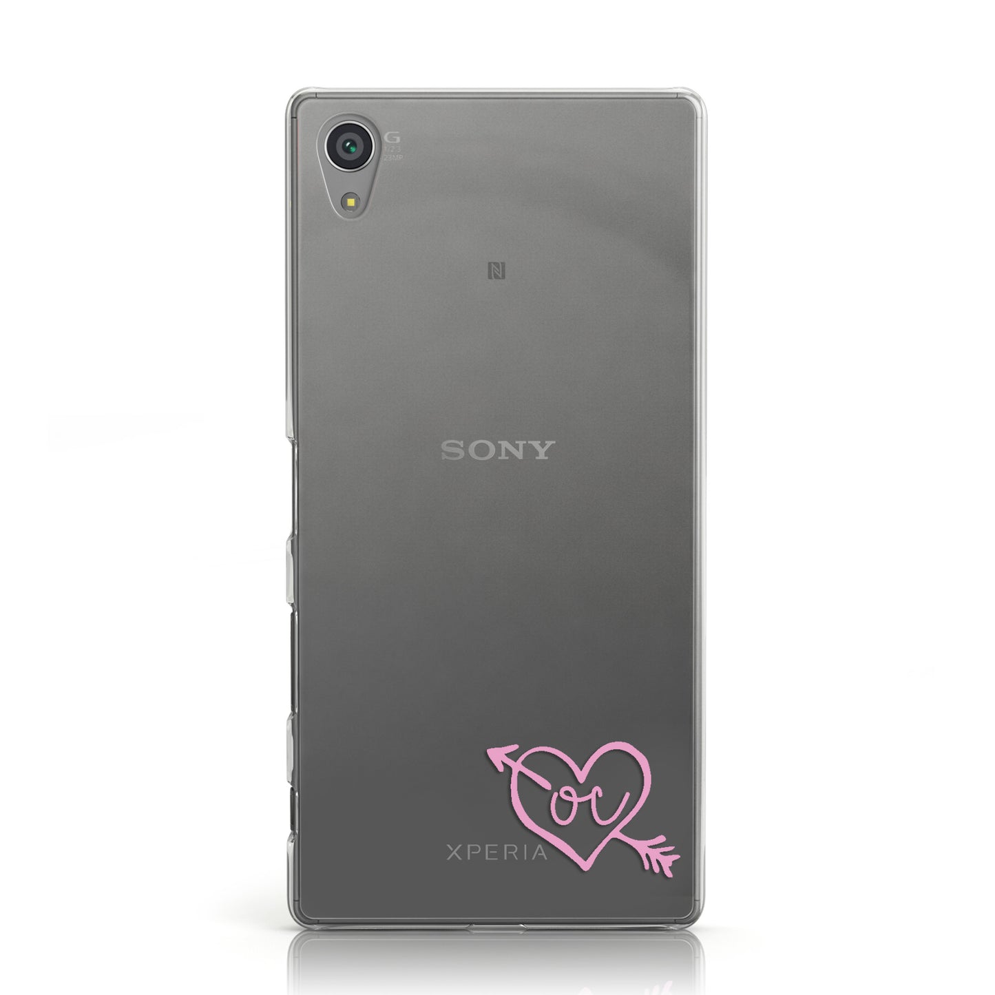 Personalised Pink Initials Heart & Arrow Sony Xperia Case