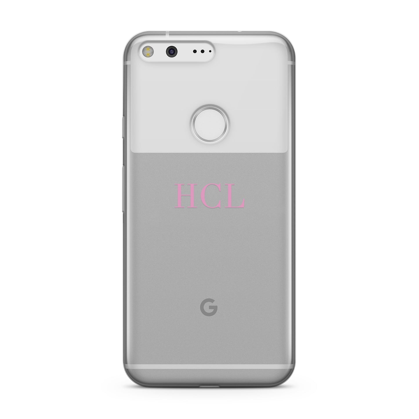 Personalised Pink Initials Middle Clear Custom Google Case