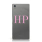 Personalised Pink Initials On Clear Sony Xperia Case