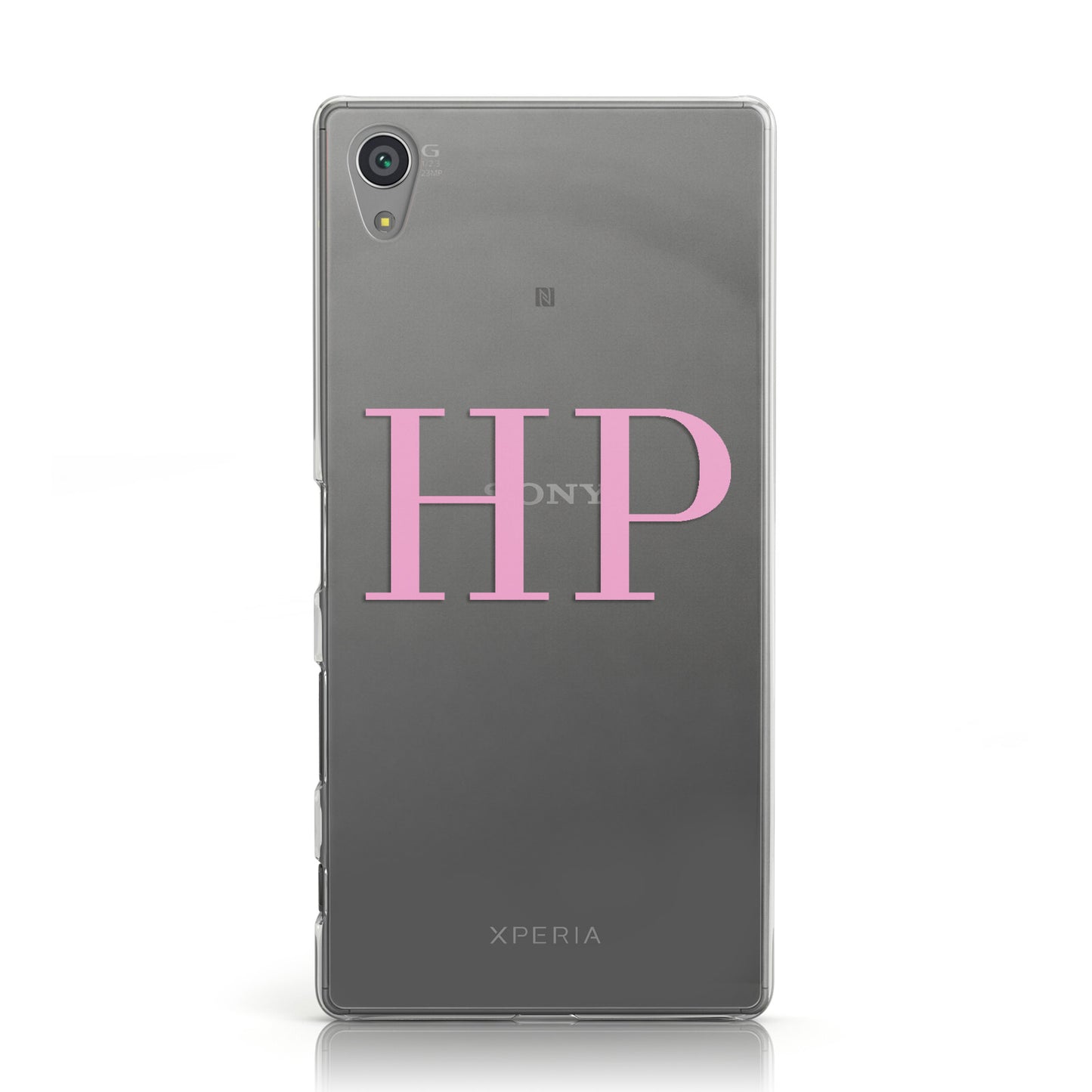 Personalised Pink Initials On Clear Sony Xperia Case