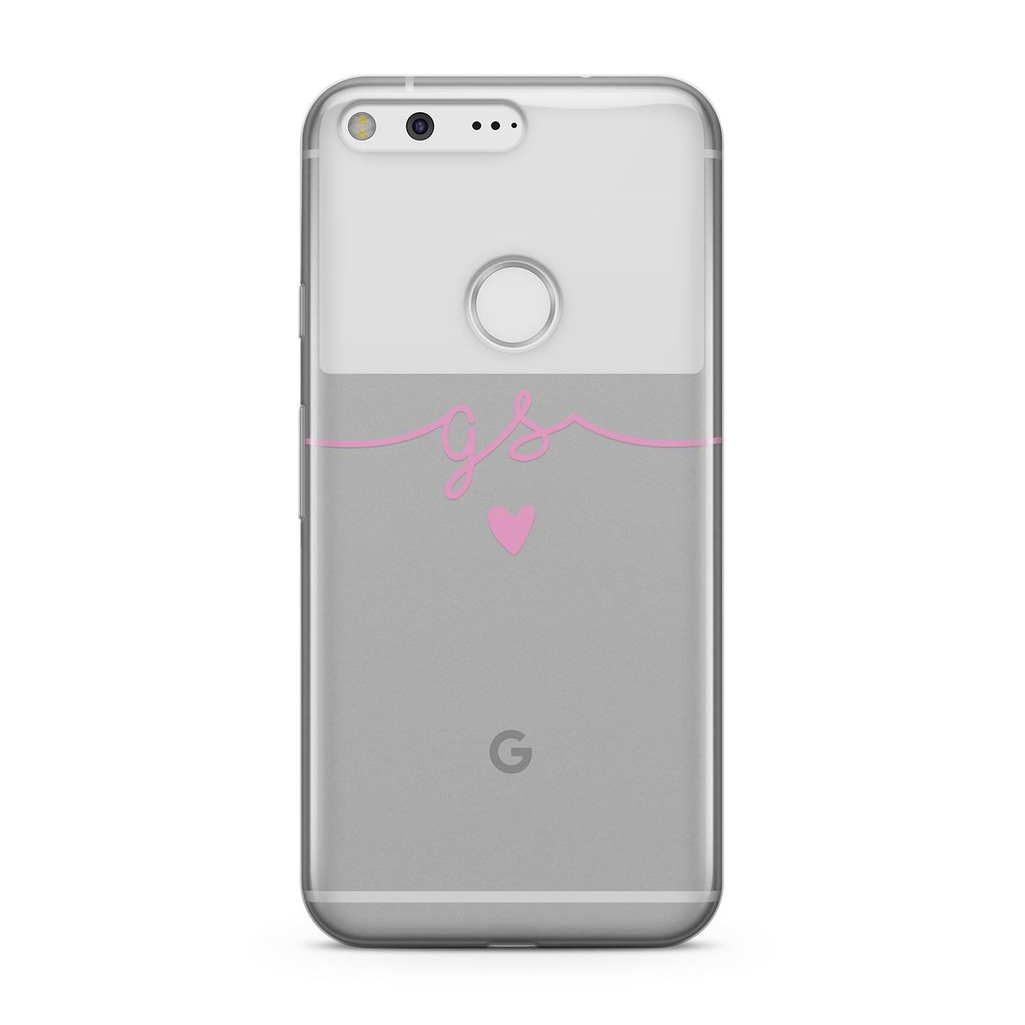 Personalised Pink Initials Or Name Clear Custom Google Case