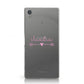 Personalised Pink Name Heart & Arrow Clear Sony Xperia Case