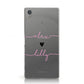 Personalised Pink Two Names For Couples Heart Clear Sony Xperia Case