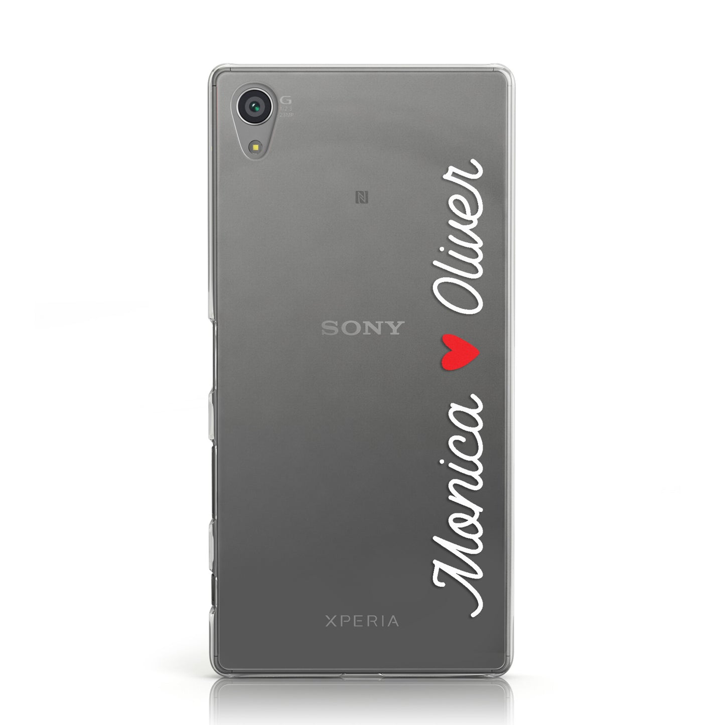 Personalised Two Names Couples Clear Custom White Sony Xperia Case