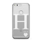 Personalised White Big Initial & 3 Small Clear Google Case