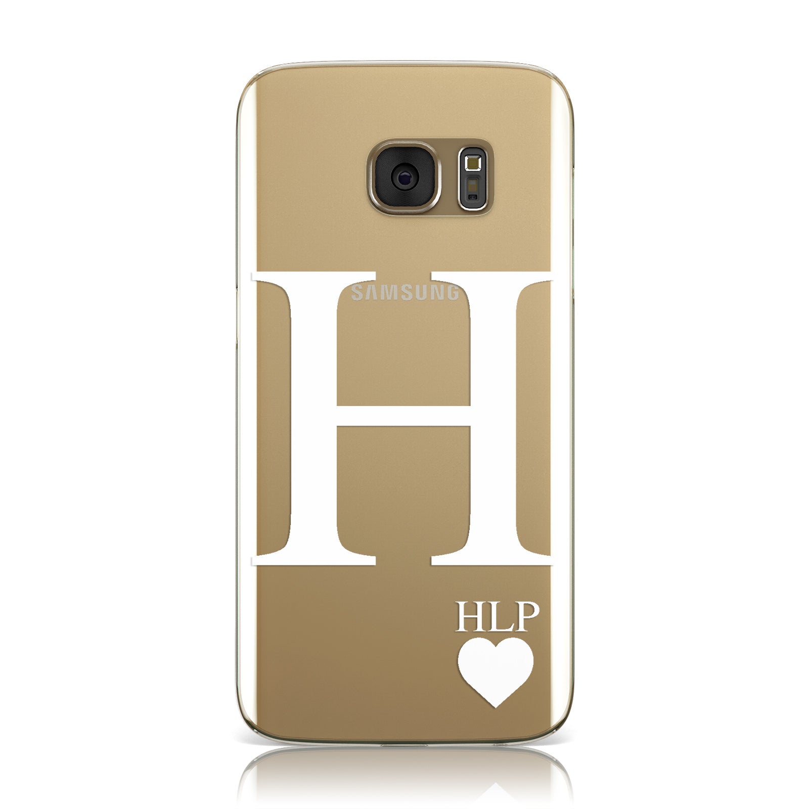 Personalised White Big Initial & 3 Small Clear Samsung Galaxy Case