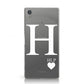Personalised White Big Initial & 3 Small Clear Sony Xperia Case
