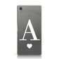 Personalised White Big Initial & Heart Clear Sony Xperia Case