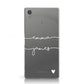 Personalised White Couples Two Names Heart Sony Xperia Case