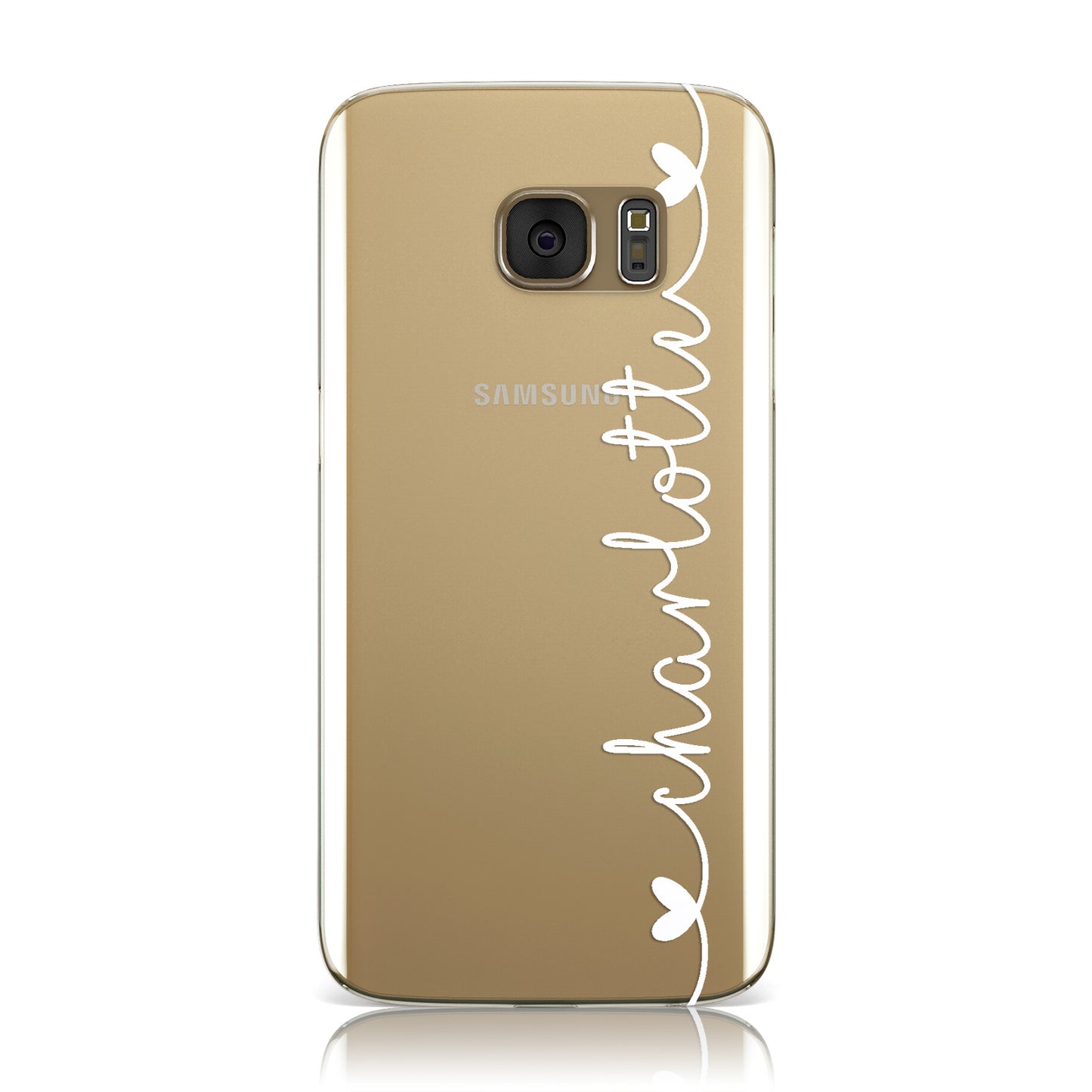 Personalised White Handwritten Name Vertical Samsung Galaxy Case