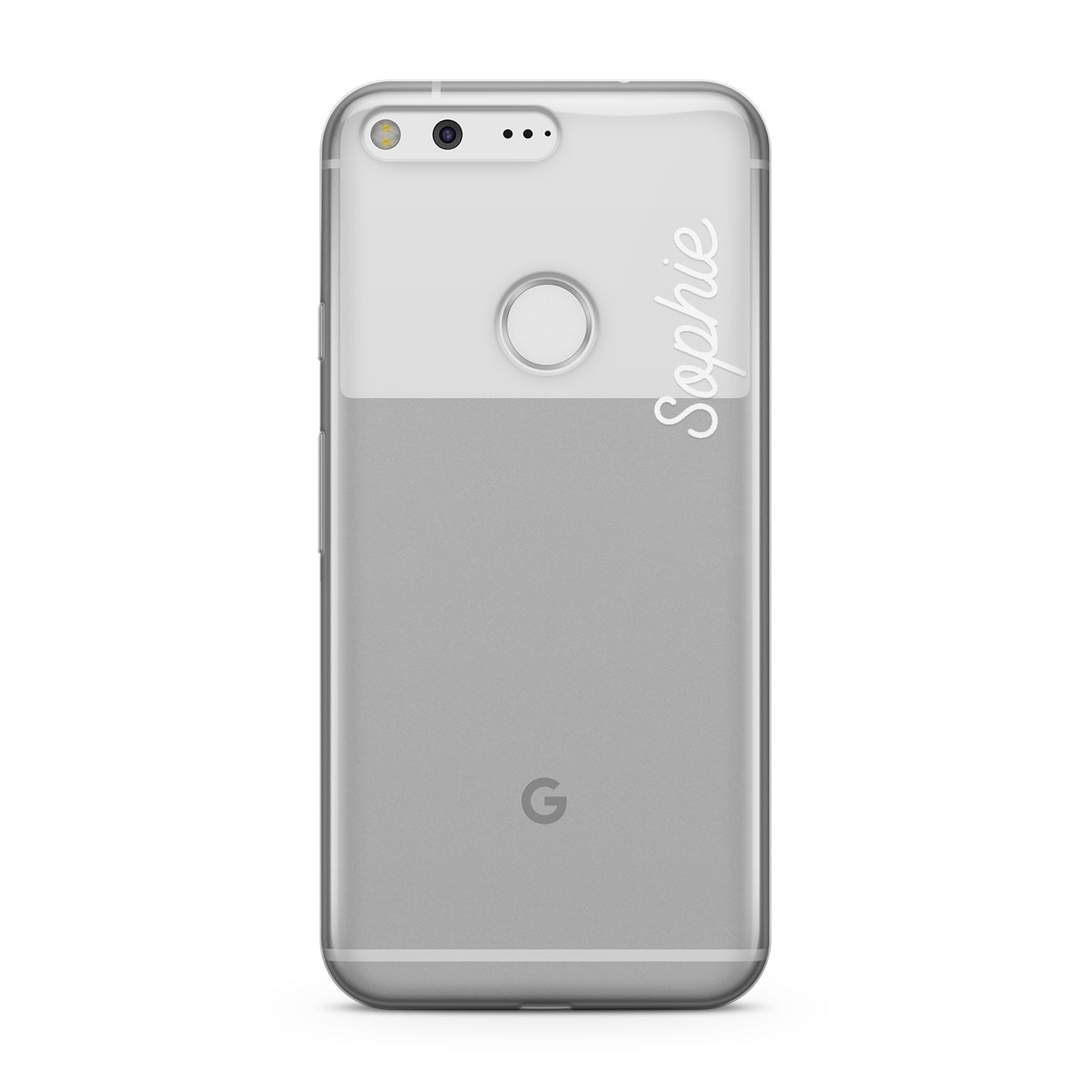 Personalised White Handwritten Small Name Custom Clear Google Case