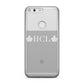Personalised White Initials & 2 Crowns Clear Google Case