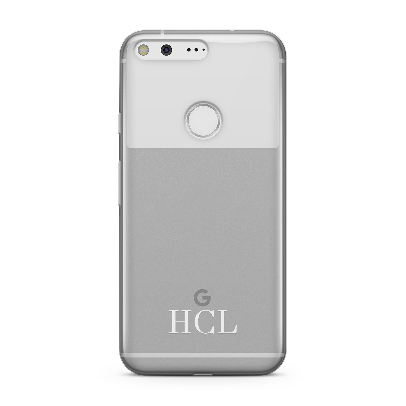 Personalised White Initials Bottom Clear Custom Google Case