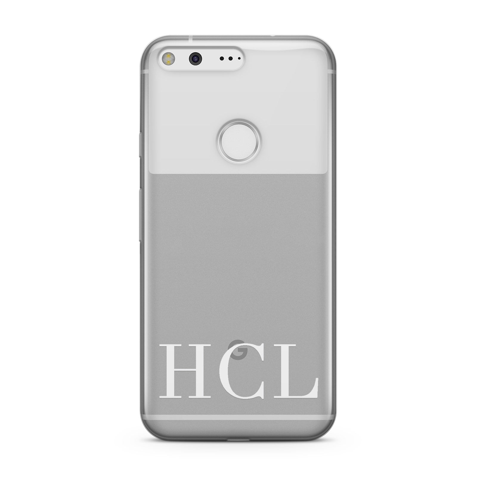 Personalised White Initials Clear Customised Google Case