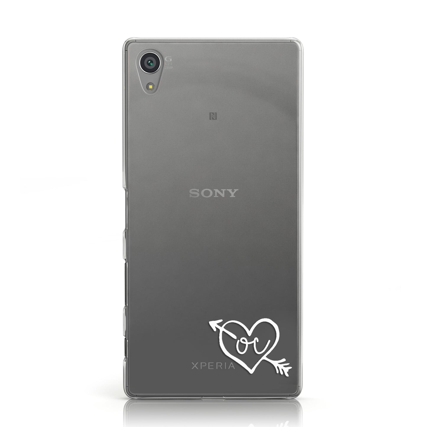Personalised White Initials Heart & Arrow Sony Xperia Case
