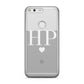 Personalised White Initials & Heart Clear Google Case