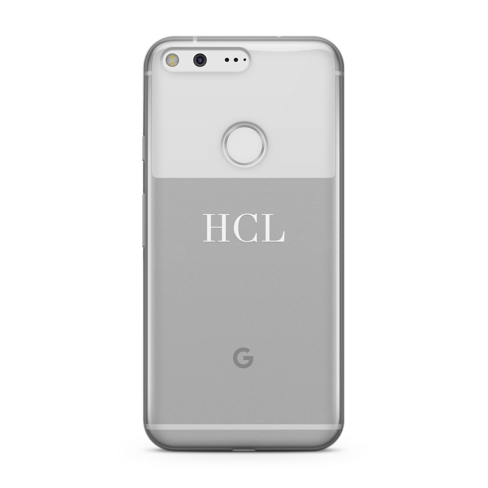 Personalised White Initials Middle Clear Custom Google Case