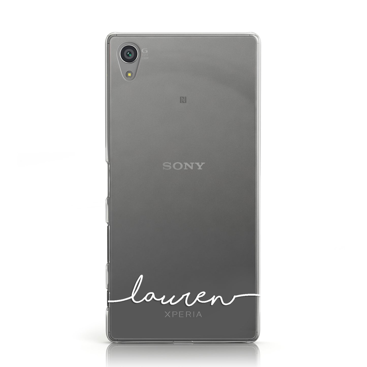 Personalised White Name Handwriting Clear Custom Sony Xperia Case