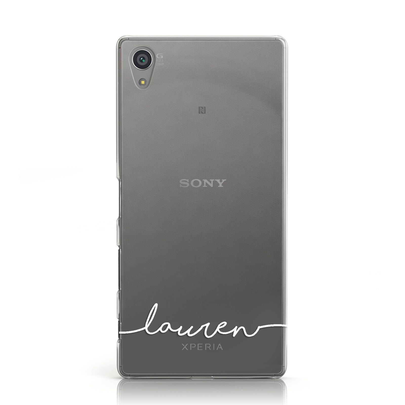 Personalised White Name Handwriting Clear Custom Sony Xperia Case