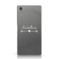 Personalised White Name Heart & Arrow Clear Sony Xperia Case